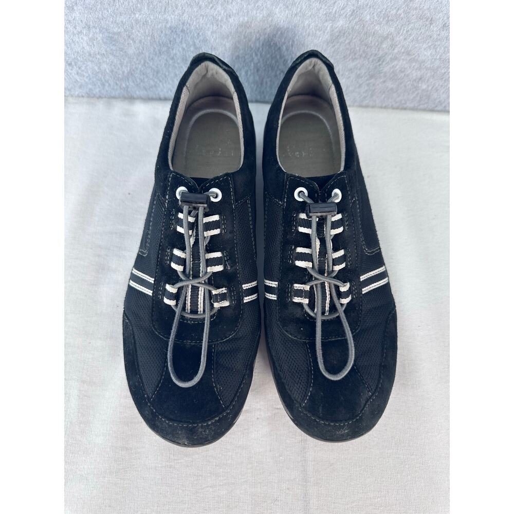 Dansko Women's sz 41 Helen Sneakers Black Suede White Stripe Casual Comfort Walk - Picture 6 of 14